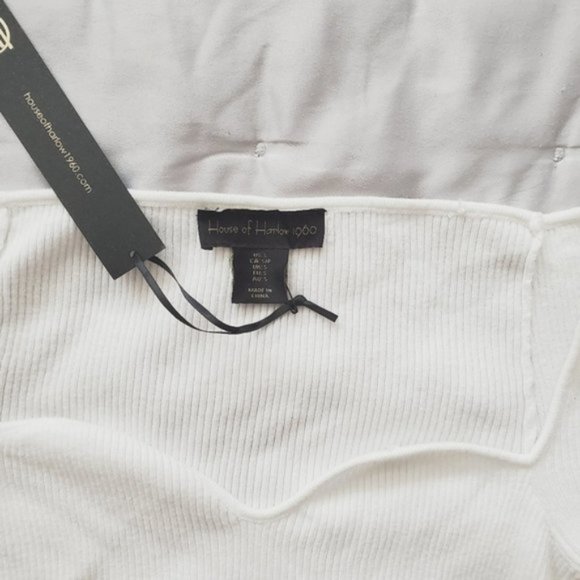 House of Harlow- Ribbed Knit Sweetheart Longsleeve Top- NWT- S (Fits up to S/M) - Picture 8 of 8